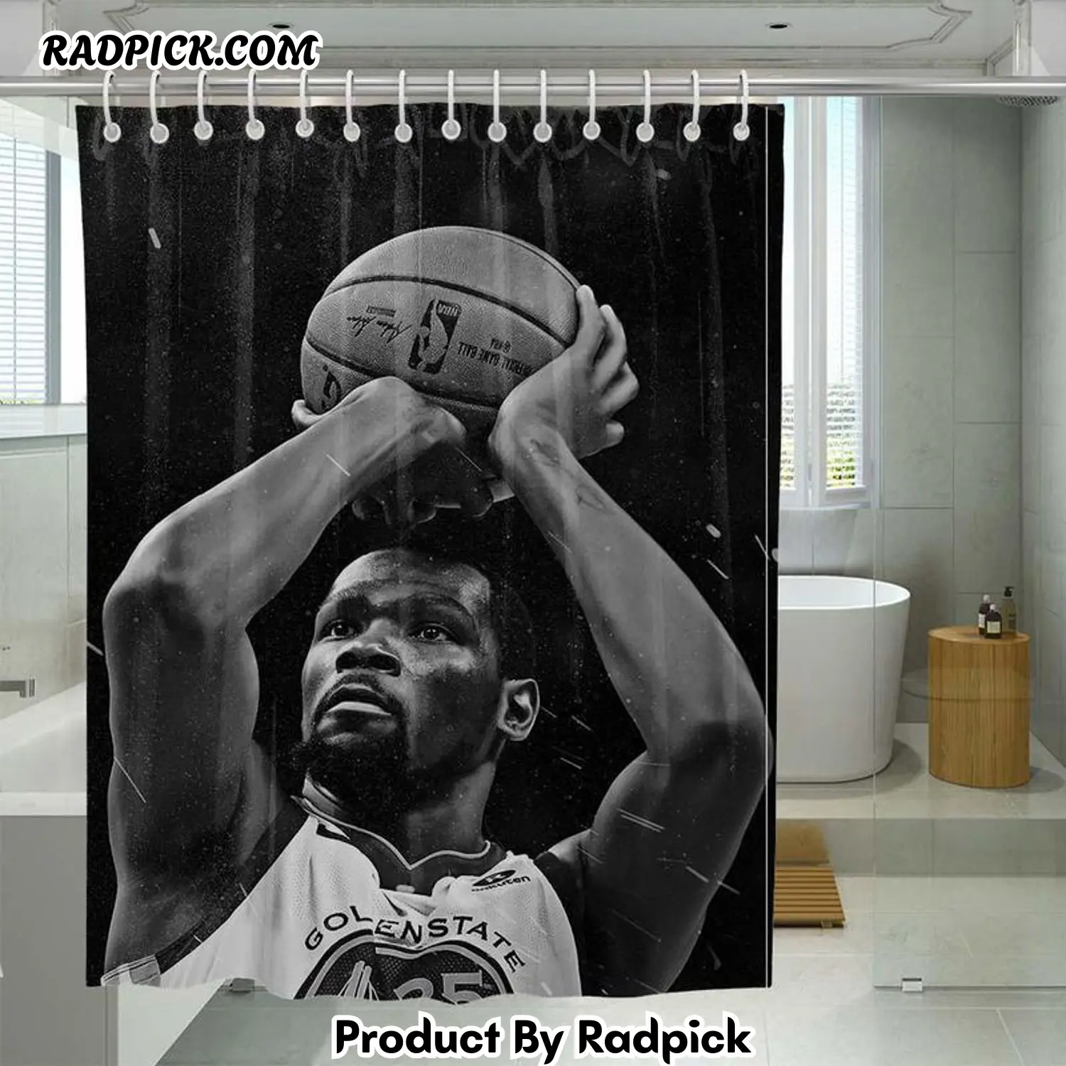 Grain kevin durant nba shower curtain set bathroom set for bathroom decor best gift for friends rp387856